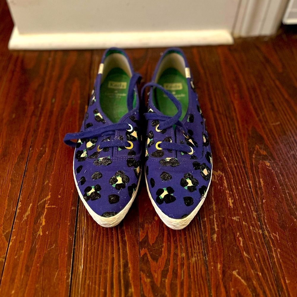 Kate Spade x Keds Purple Leopard Pointed Sneakers Size 10